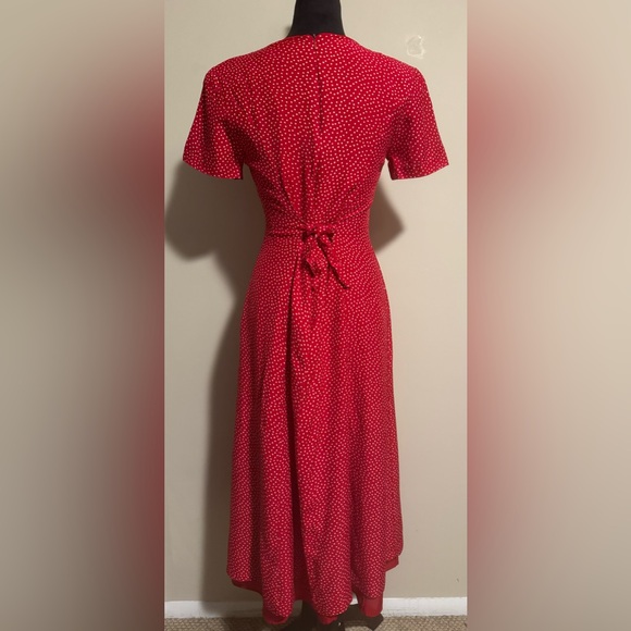 Preloved Misty Lane Vintage Red and White Polka Dot Dress size 6 - Picture 4 of 7